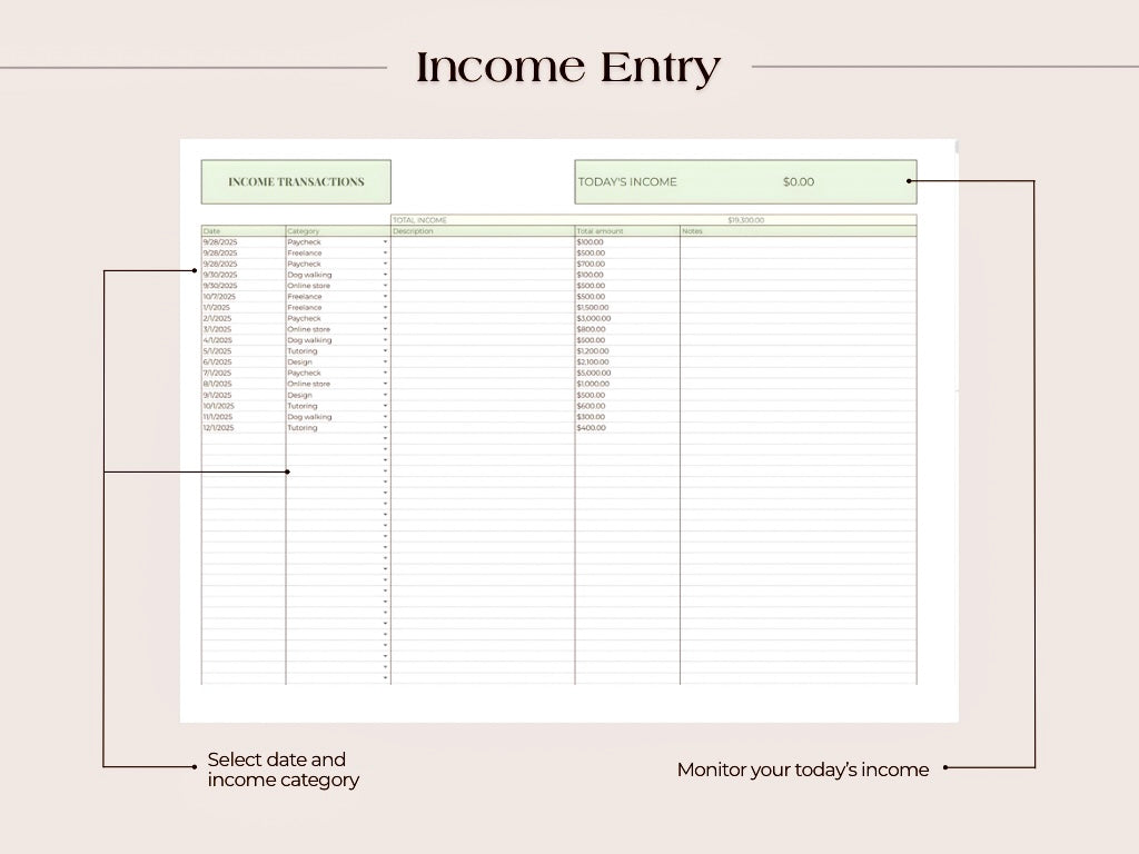 Income and Expense Tracker | Google Sheets