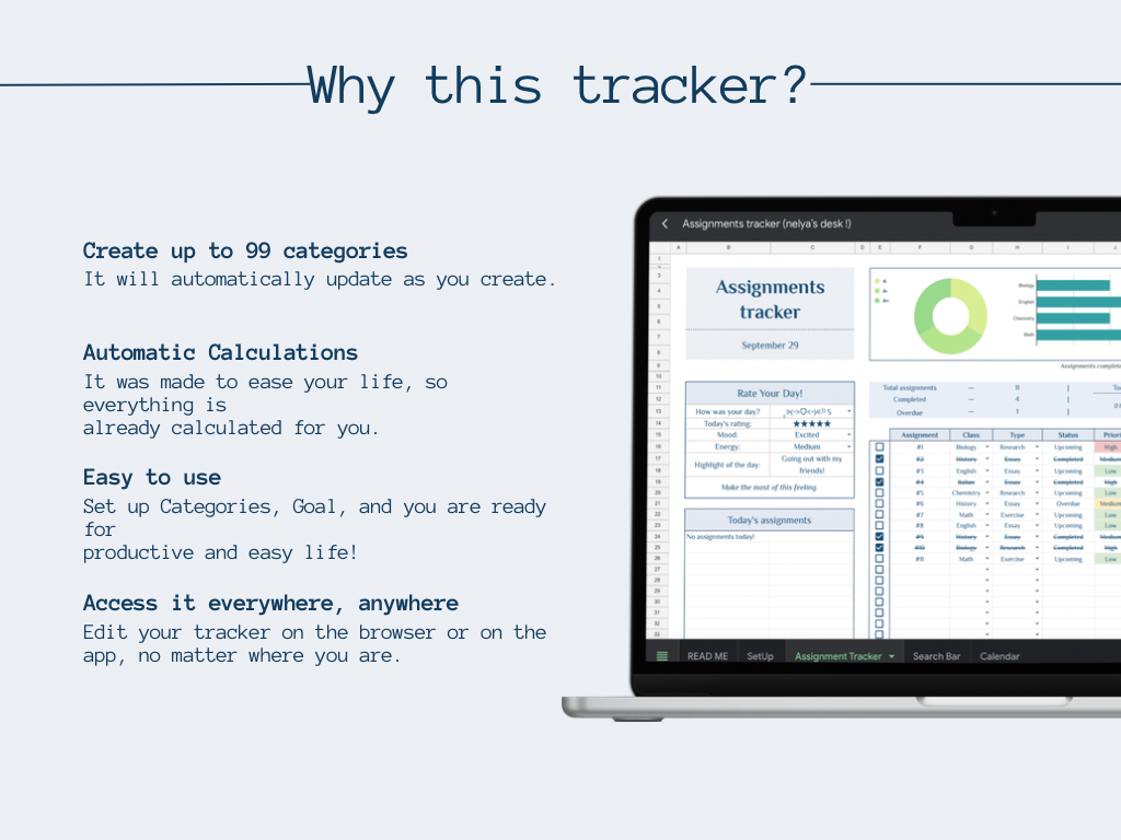 Assignments tracker | Google Sheets