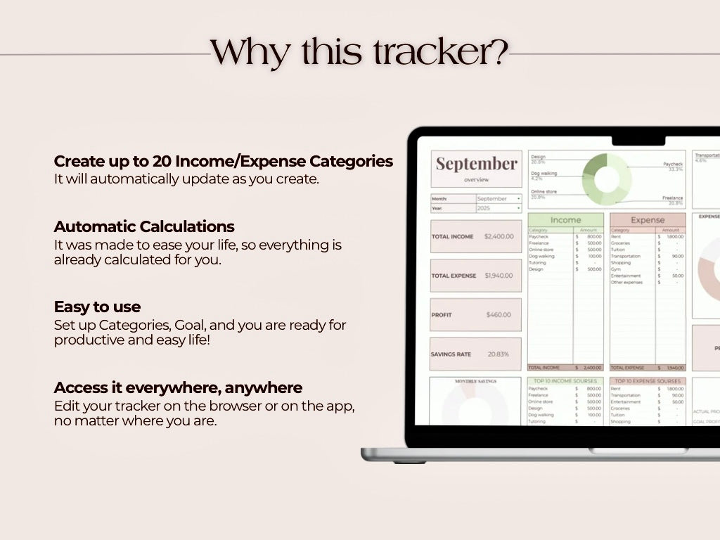 Income and Expense Tracker | Google Sheets
